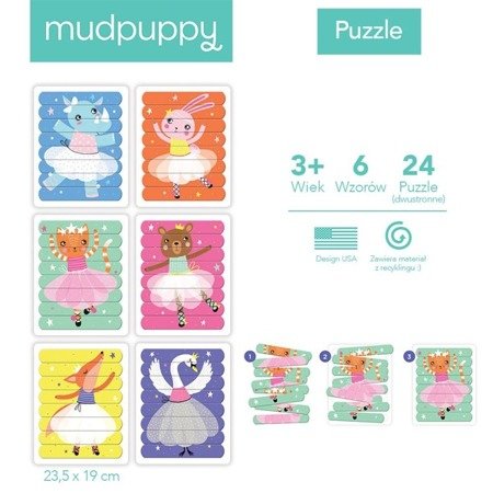 Mudpuppy - Puzzle Patyczki Tańczące baletnice 24 elementy 3+