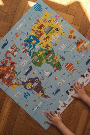 Mudpuppy Puzzle Podłogowe Jumbo Mapa Świata 25 Elementów 2+