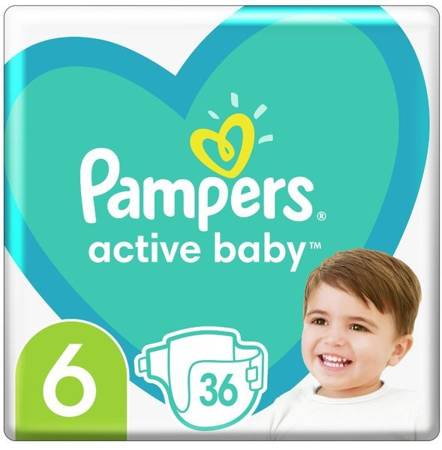 Pampers Pieluchy Active Baby Rozmiar 6, 36 Sztuk Pieluszek