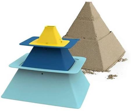 Quut Zestaw 3 Foremek Do Piasku Piramida Pira Vintage Blue + Deep Blue + Mellow Yellow - Quut