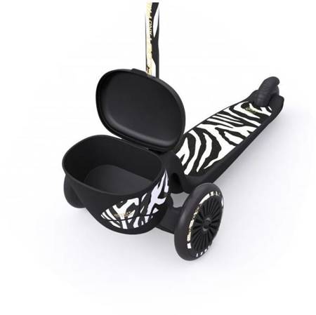 Scootandride Highwaykick 2 Lifestyle Hulajnoga Trójkołowa Balansowa z Zamykanym Schowkiem 2+ Zebra