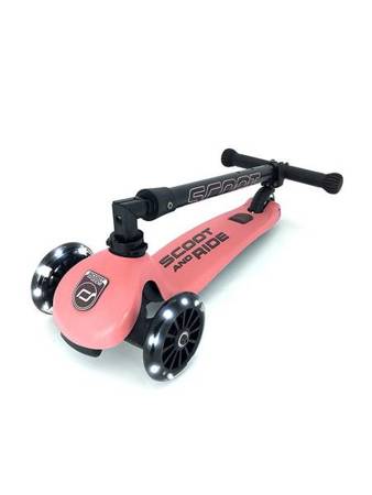 Scootandride Highwaykick 3 LED Hulajnoga Składana Ze Świecącymi Kółkami 3+ Peach