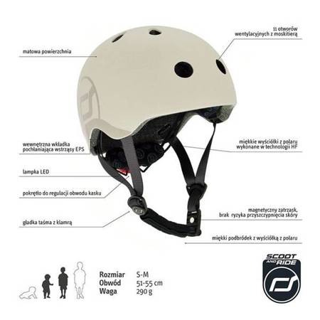 Scootandride Kask Dla Dzieci S-M Ash