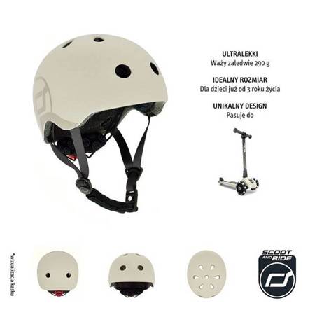 Scootandride Kask Dla Dzieci S-M Ash