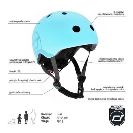 Scootandride Kask S-M Dla Dzieci 3+ Blueberry