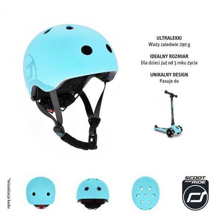 Scootandride Kask S-M Dla Dzieci 3+ Blueberry