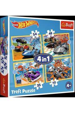 Trefl Puzzle 4w1 Pojazdy Hot Wheels