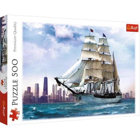 Trefl Puzzle 500 Elementów Żaglowiec Na Tle Chicago