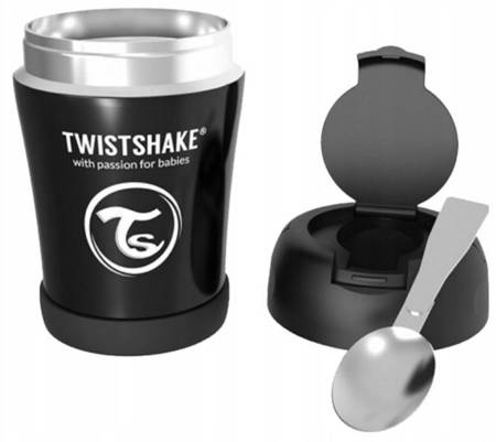 Twistshake Termos Pojemnik Termiczny z Łyżką 350 ml Black