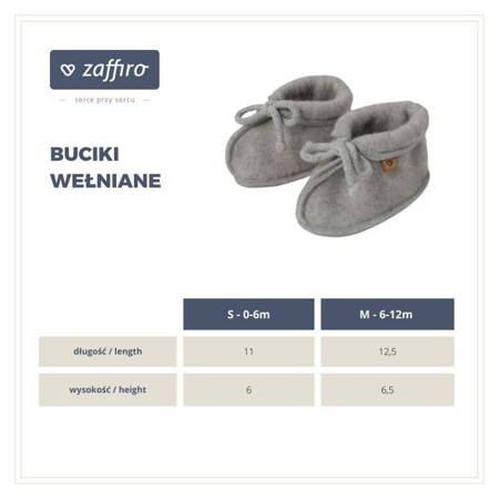 Zaffiro Buciki Dziecięce Wełna Premium 0-6m Beige